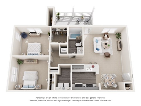 a 3 bedroom floor plan is shown in this illustration